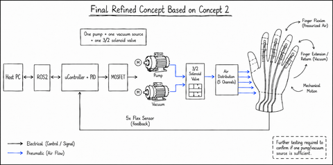 Soft Robotic Rehabilitation Glove Controller — system diagram